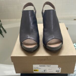 Naked Feet pewter heels